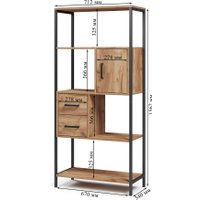 Стеллаж Mio Tesoro Cool Joy Loft (дуб золотой крафт/черный)