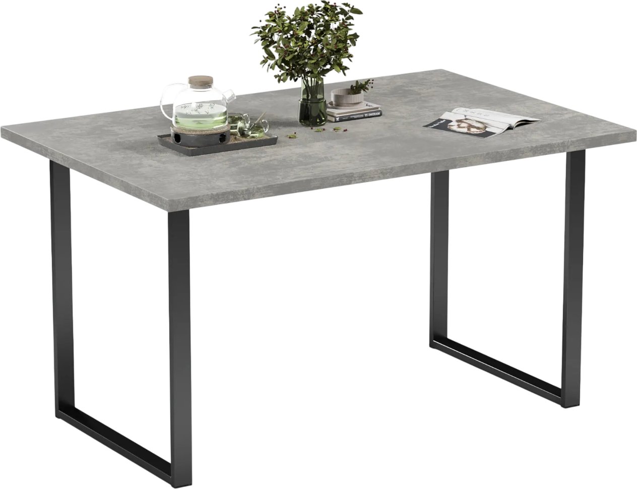 Кухонный стол Mio Tesoro Tako 120x66 (бетонный камень/черный)