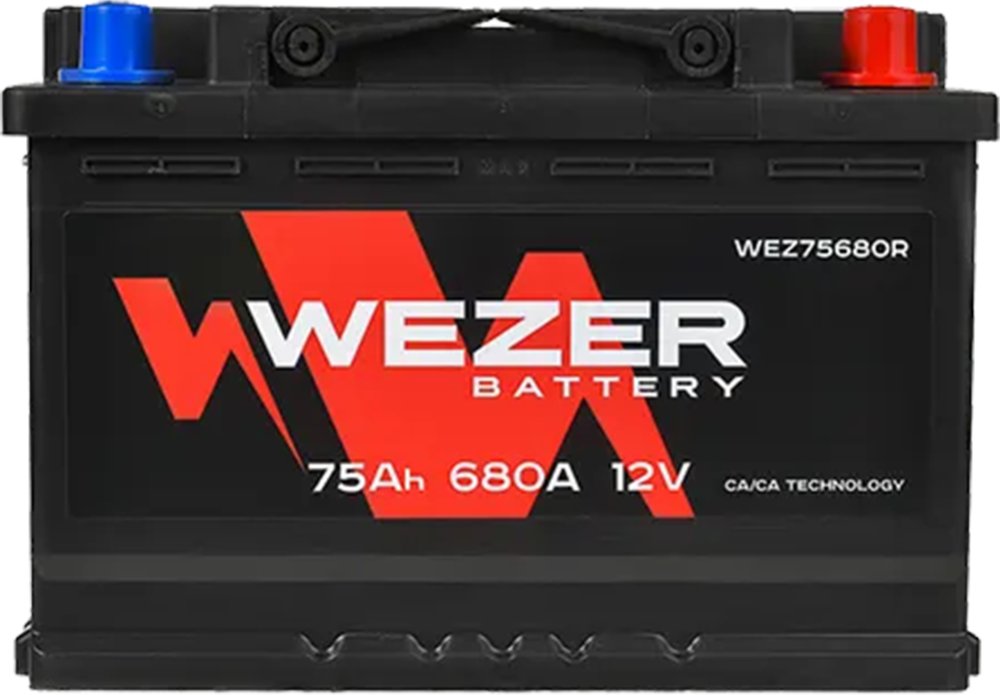 

Автомобильный аккумулятор Wezer WEZ75680R (75 А·ч)