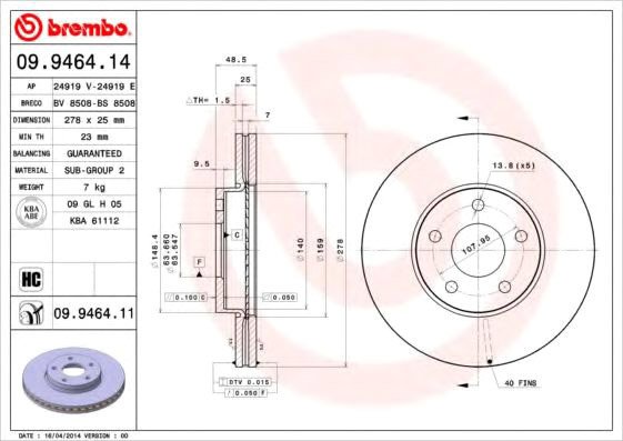 

Brembo 09946411