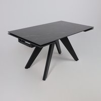 Кухонный стол Lepremo AV 2122 МДФ+керамика раздвижной 1400-2000x850 (черный матовый Shakespeare/черный)