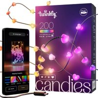 Новогодняя гирлянда Twinkly Candies Hearts 200 LED с Wi-Fi и Bluetooth (зеленый провод)