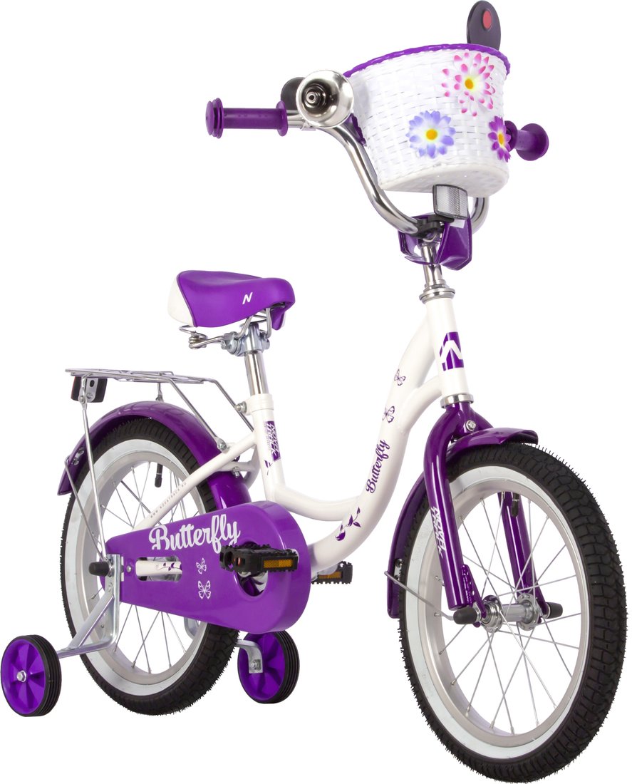 

Детский велосипед Novatrack Butterfly 16 2023 167BUTTERFLY.WVL23 (белый/фиолетовый)