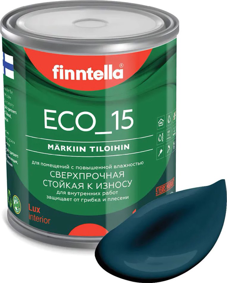 

Краска Finntella Eco 15 Valtameri F-10-1-1-FL010 0.9 л (темно-бирюзовый)