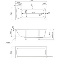 Ванна 1Марка Poseidon Modern 120x70
