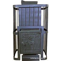 Банная печь ComfortProm Чугун 20м3 закрытая каменка, чугунная дверь