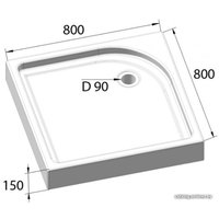 Душевой поддон BelBagno TRAY-BB-A-80-15-W 80x80