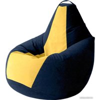 Кресло-мешок Kreslomeshki Груша Kombo XXXL GKV-145x100-TSZ (темно-синий/желтый) в Барановичах