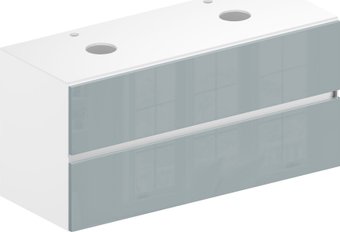 ЗОВ Тумба под умывальник со столешницей Лира 120 (адриатик/белая столешница)