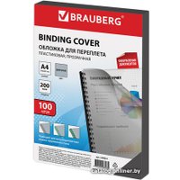 Пластиковая обложка для переплета BRAUBERG A4 200 мкм 100 шт 530831 (прозрачный/дымчатый)