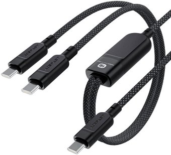 Кабель AceFast C5-11 USB Type-C - USB Type-Cх2 (1.2 м, черный)