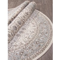 Ковер для жилой комнаты Merinos Valencia Deluxe F014-OVAL-CREAM-L.BLUE (1.5х2.3)