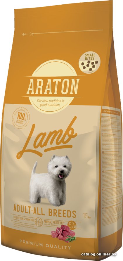 Сухой корм для собак Araton Adult Lamb Small Bites (с ягненком, мелкие гранулы) 15 кг