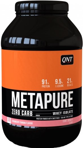 

Протеин сывороточный (изолят) QNT Metapure Whey Protein Isolate (клубника/банан, 908 г)