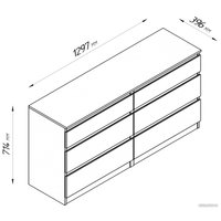 Комод Mio Tesoro Кастор 6 ящиков 2.03.02.080.1 (белый)