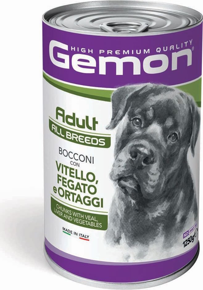 

Консервированный корм для собак Gemon All Breeds Adult Veal and Liver and Veg 1.25 кг