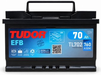 Автомобильный аккумулятор Tudor Start-Stop EFB TL702 760A R+ (70 А·ч)