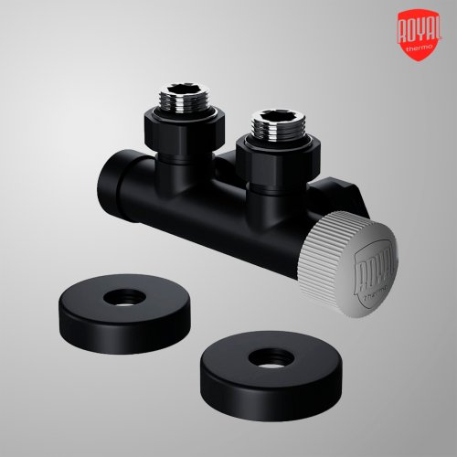 Узел нижнего подключения Royal Thermo Design Pro RANPU11215BL угловой 15мм М30х1.5 (черный)