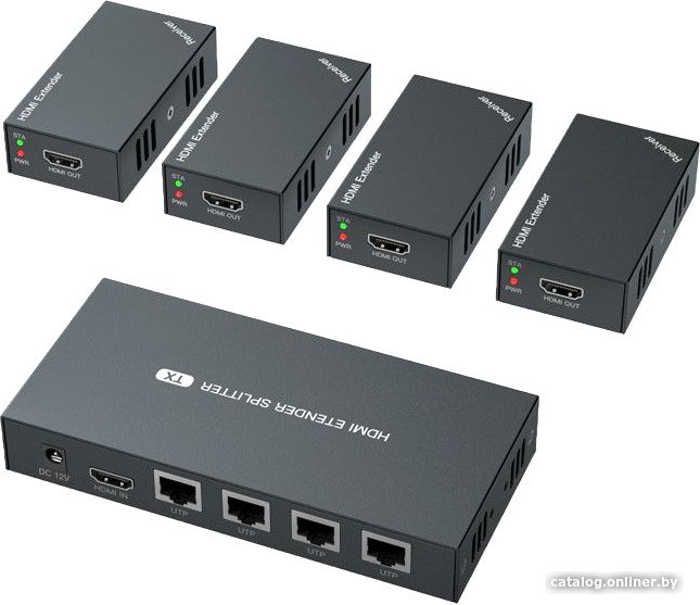 Разветвитель USBTOP HDMI 1x4 FullHD 1080p до 60 метров RJ45 UTP (ver.02)