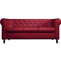 Софа Brioli Винчестер трехместный (экокожа, L16 вишневый/темные ножки)