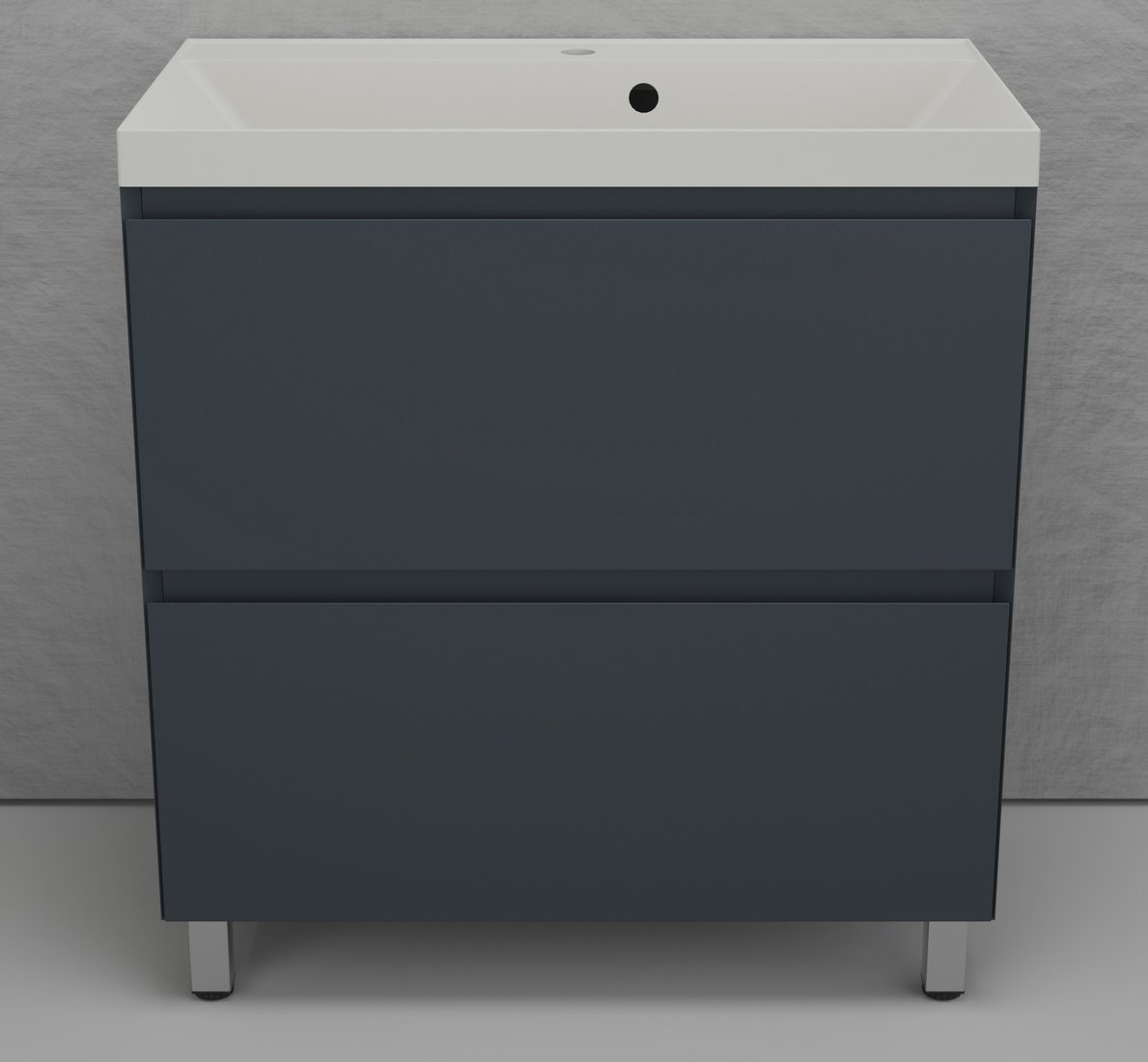 Symbolite Тумба под умывальник Манхэттен 80 Plus 2 ящика + Asti 80x45 (графит/жасмин)