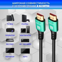 Кабель USBTOP Premium UltraHD HDMI M - HDMI M (1 м, черный)