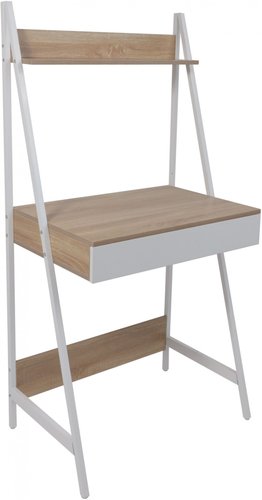 Стол AksHome Shape (светлый дуб/белый металл)