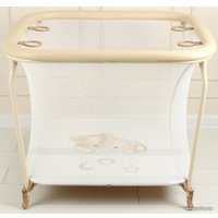 Манеж-кровать Globex Квадрат (мишки, бежевый)