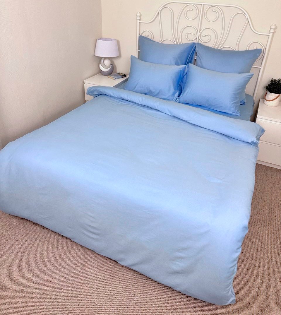 

2-спальный комплект постельного белья Реноме 2сп Темно-синяя коллекция OS-001 (сатин, небесный)