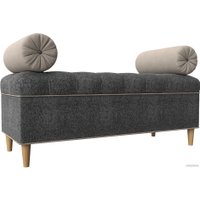 Банкетка Лига диванов Глория 113687 (рогожка серый/бежевый/бежевый)