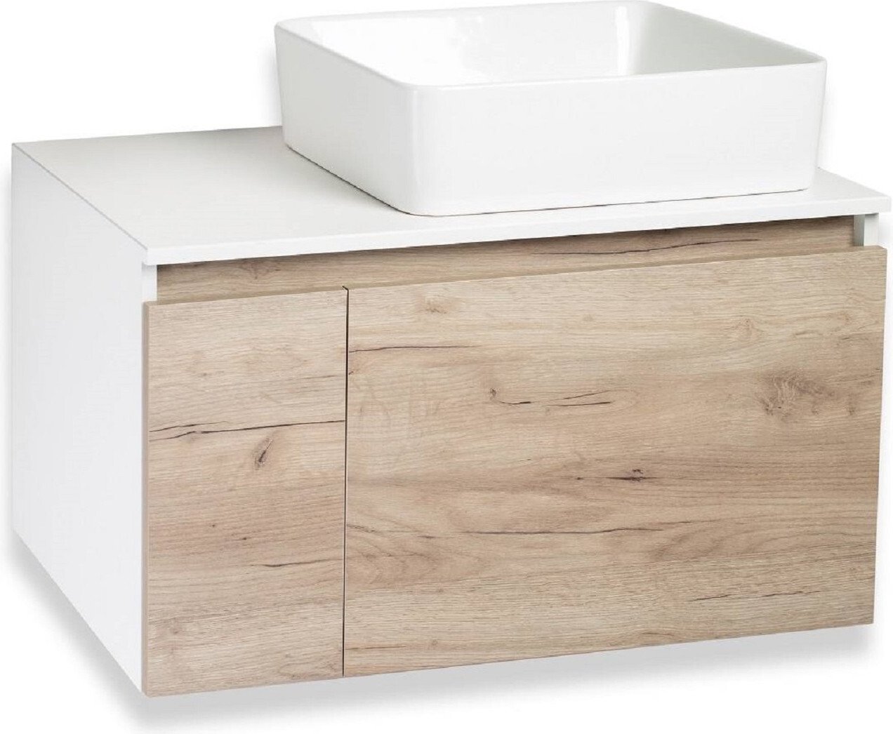 

Runo Тумба под умывальник Бари 80 (подвесная, крафт дуб)