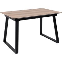 Кухонный стол Lepremo AV 1208 HPL+МДФ раздвижной 1200-1600x800 (дуб делано натуральный/черный)
