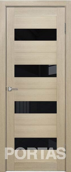 

Межкомнатная дверь Portas S23 80x200 (лиственница крем, стекло lacobel черный лак)