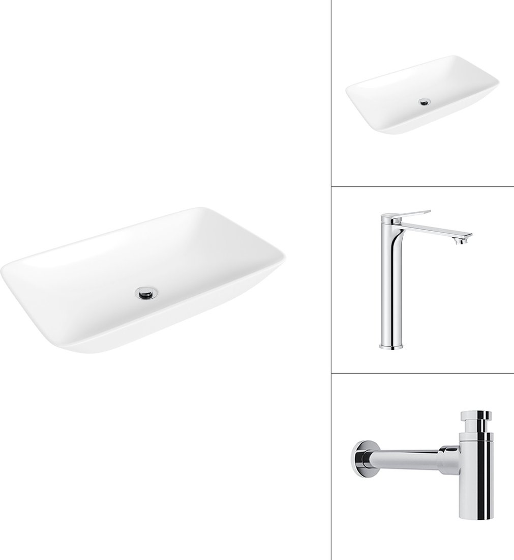 Умывальник Lauter 21886 + Rio 21AM12672 с сифоном 21635CH (хром)