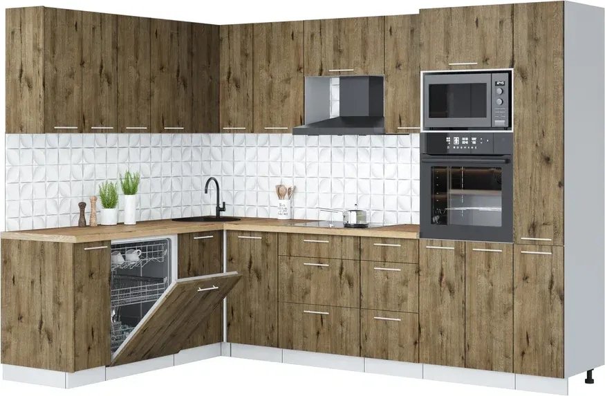 

Готовая кухня Интерлиния Мила Лайт 1.896х2.88 (дуб веллингтон/дуб веллингтон/дуб бунратти)