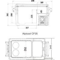 Компрессорный автохолодильник Alpicool CF35 (без адаптера 220В)