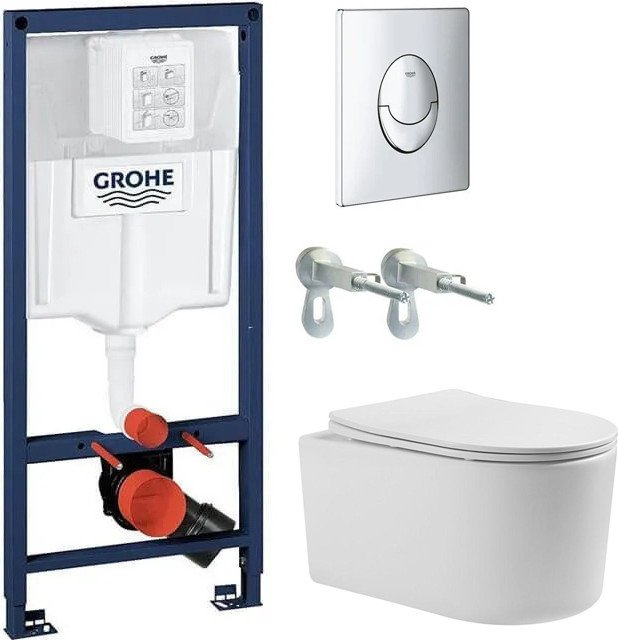 

Унитаз подвесной Grado GD-W204T + GROHE Rapid SL 38721001 (с кнопкой смыва)