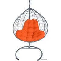 Подвесное кресло M-Group XL 11120307 (серый ротанг/оранжевая подушка)