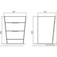  BelBagno Тумба под умывальник Piramid-650-2C-PIA-BL (bianco lucido)