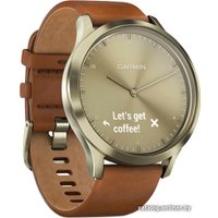 Гибридные умные часы Garmin Vivomove HR Premium S/M (золотистый/коричневый)