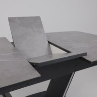 Кухонный стол Аврора Дрезден 1300-1615x800 (камень серый Greys grey/черный)