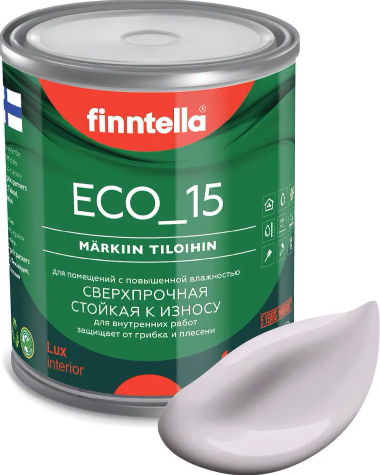 

Краска Finntella Eco 15 Helmi F-10-1-1-FL108 0.9 л (бледно-лиловый)