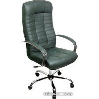 Офисное кресло Деловая обстановка Атлант Хром (зеленый, кожа люкс)