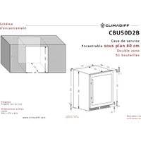 Винный шкаф Climadiff CBU50D2B
