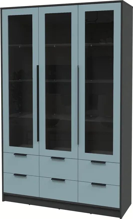 

Шкаф-витрина Интерлиния Концепт КТ-ШВ3 Глосс (антрацит/океан)