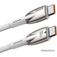 Кабель Baseus Glimmer Series Fast Charging Data Cable USB Type-C - Type-C 100W CADH000802 (2 м, белый)