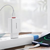 Сетевое зарядное Borofone BA21A USB Type-C (белый)