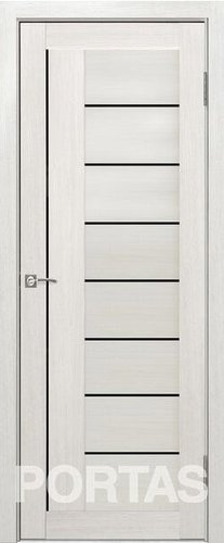 Межкомнатная дверь Portas S29 70x200 (французский дуб, стекло lacobel черный лак)