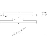  AKS накладная алюм. LINEA 320/397 матовое коралловое золото ЭКО