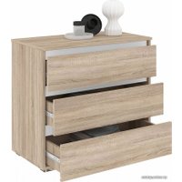Комод Кортекс-мебель Бари 80 3ш (дуб сонома/дуб сонома/белый)